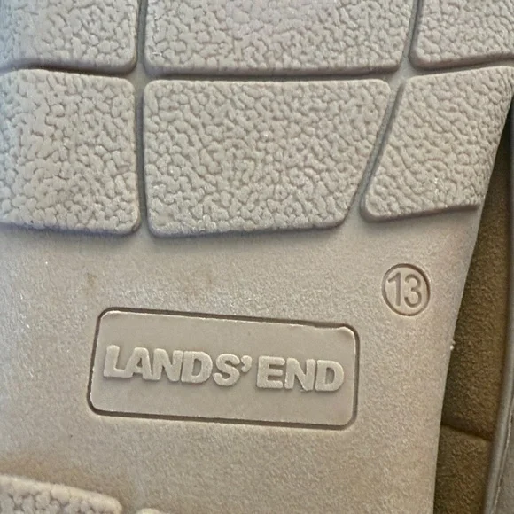 Lands' End Brown Suede Moccasin Slippers, size 13 - Picture 7 of 9